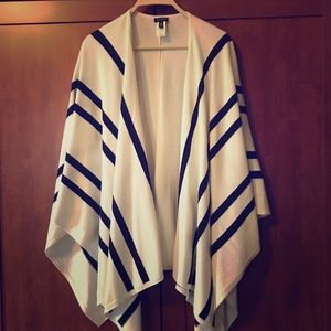 Talbots Cream and black cape sweater